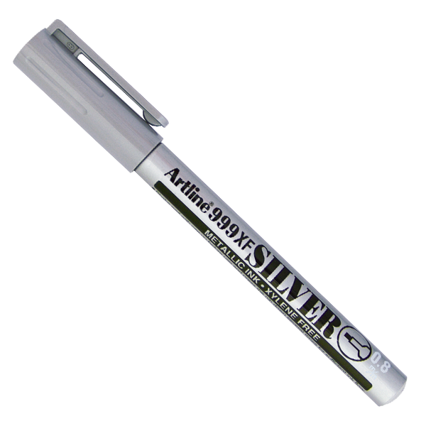 Artline Markör ( 12 adet ) Yaldızlı Yuvarlak Uçlu 0.8 MM Gümüş EK-999XF