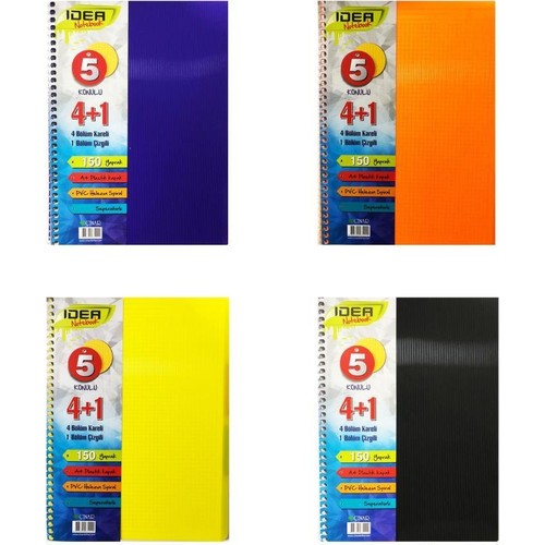 Çınar Spiralli Ayraçlı Defter İdea A5 150 YP 4+1 66001