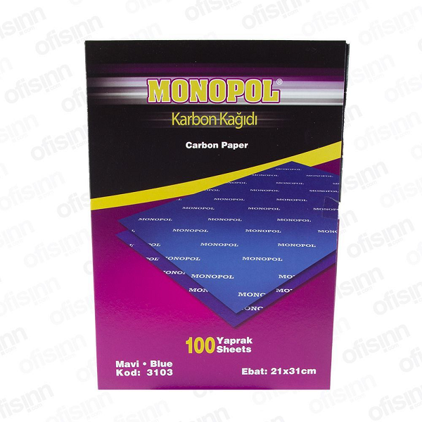 Monopol Karbon Kağıdı (100 LÜ) A4 Mavi 3103
