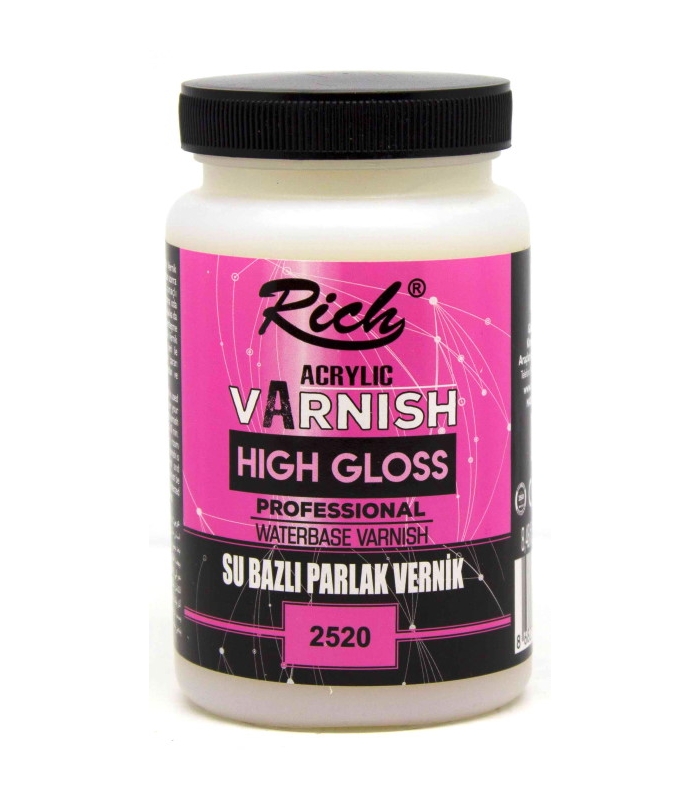Rich Vernik Su Bazlı Parlak High Gloss 250 CC Kavanoz 250-2520