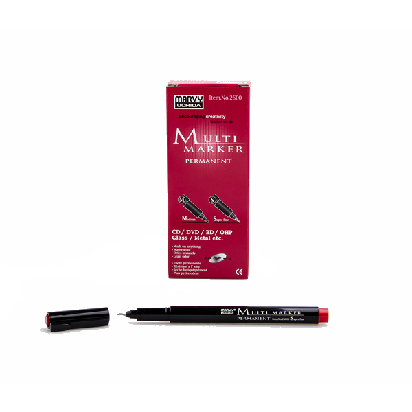 Marvy Asetat Kalemi (12 li) Permanent S Seri Kırmızı 2600S-2