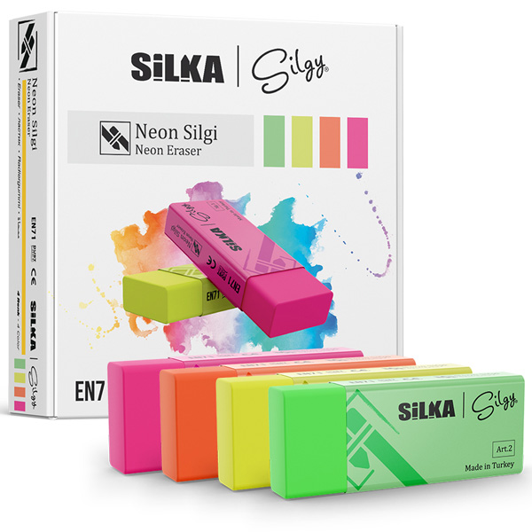 Silka Öğrenci Silgisi Neon( 24 lü) Art.3
