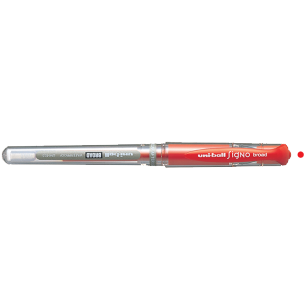 Uni-Ball Roller Kalem Signo Broad Jel Bilye Uç İmza Kalemi 1.0 MM Kırmızı (12 adet) UM-153