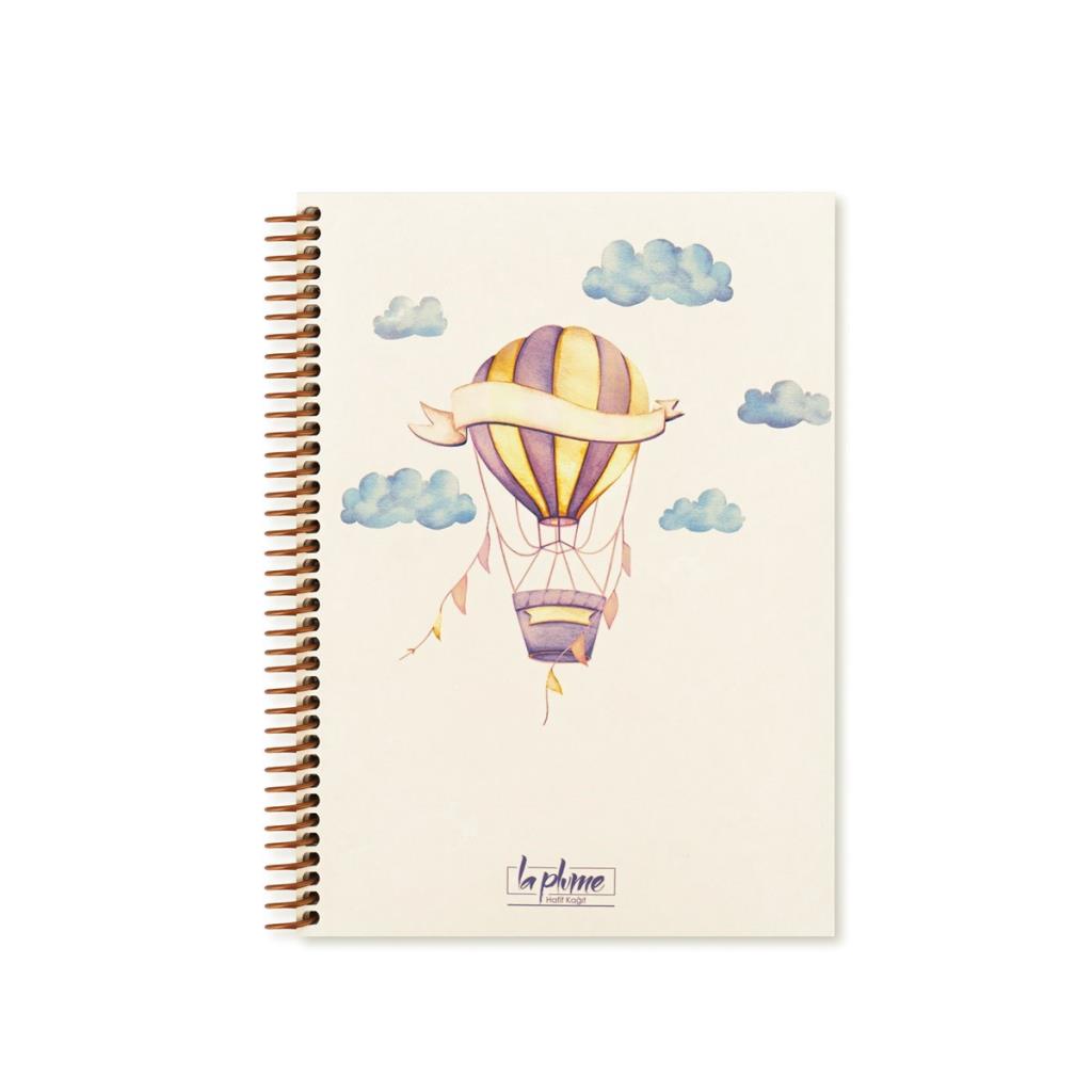 Keskin La Plume Balloon 17x24 80 Yp Kareli Spiralli Sert Kapak Defter (adet fiyatı, karışık model)