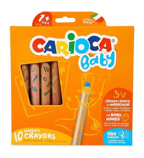 Carioca Jumbo Bebek Ahşap Gövdeli Boya Kalemi 3 In 1 10 Lu 42818