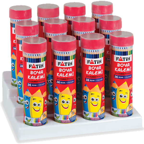Fatih Kuru Boya Metal Tüp Kutu Tam Boy 24 Renk 33224--12 li