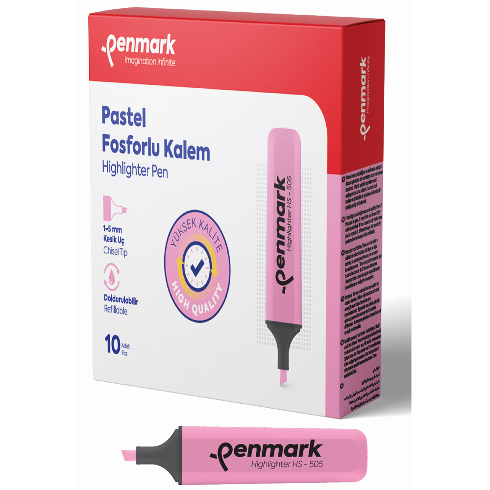 Penmark Pastel Fosforlu Kalem Gülsuyu (10 adet)HS 505 10