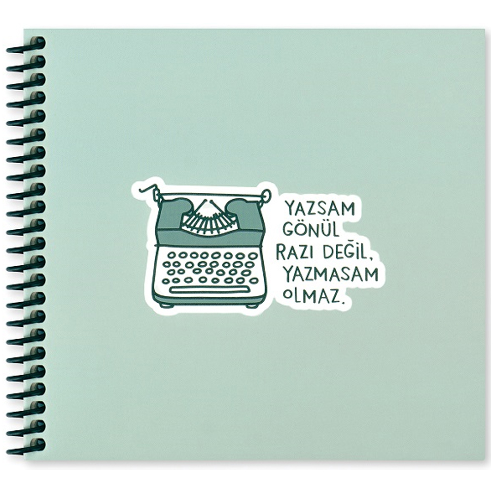 Keskin Color Sticker Defter Hisli Şeyler 16x15 50 YP Çizgili Stickerli Defter Yazsan Gönül Razı Değil Yazmasam Olmaz