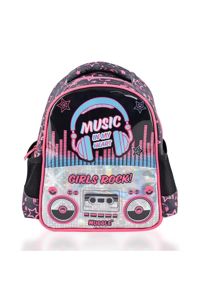 Muggle Okul Çantası Music Siyah Mu-7143