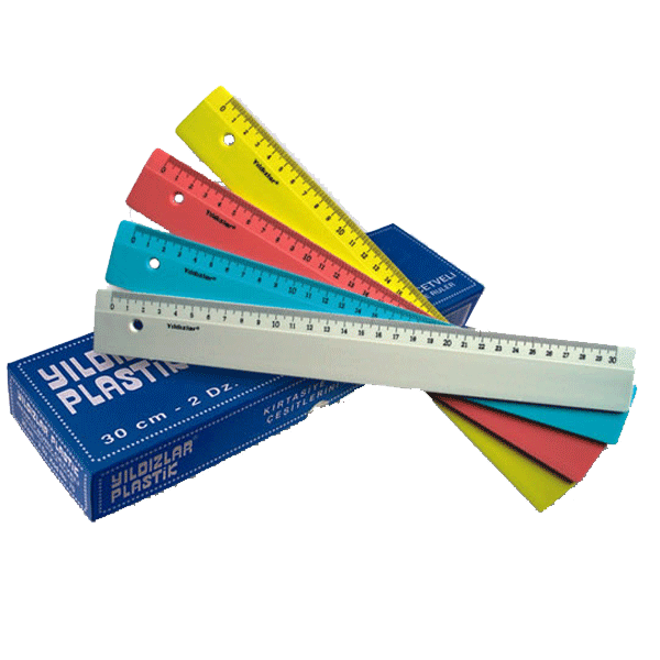 Yıldızlar Standart Cetvel Plastik Renkli 30 CM (24 lü) 70