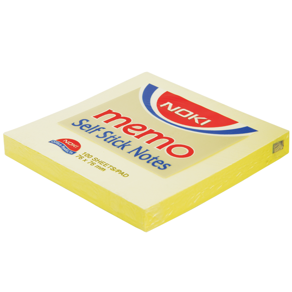 Noki Yapışkanlı Not Kağıdı Memo 100 YP 75x75 Sarı 12007
