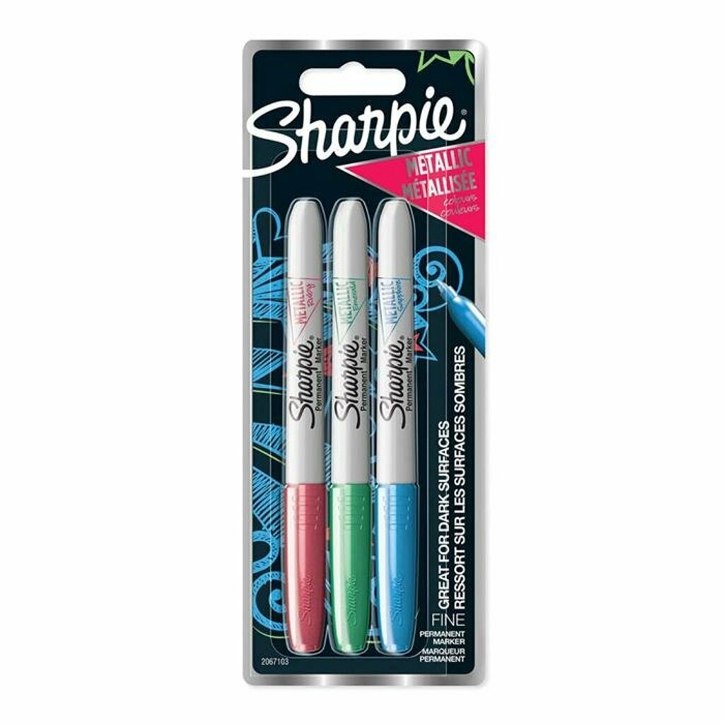 Sharpie Markör Permanent Metalik Kırmızı Yeşil Mavi 3 Lü Bls 2067103