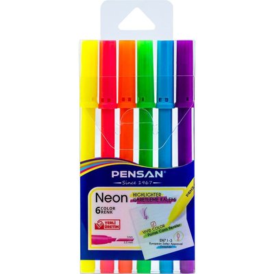 Pensan Keçeli Kalem 6 Renk Neon Kesik Uç 99095