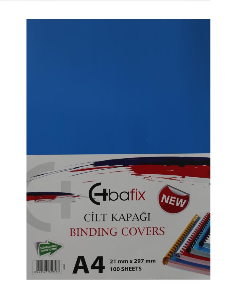 Bafix Cilt Kapağı Plastik Opak A4 160 MIC Mavi  (100 lü)