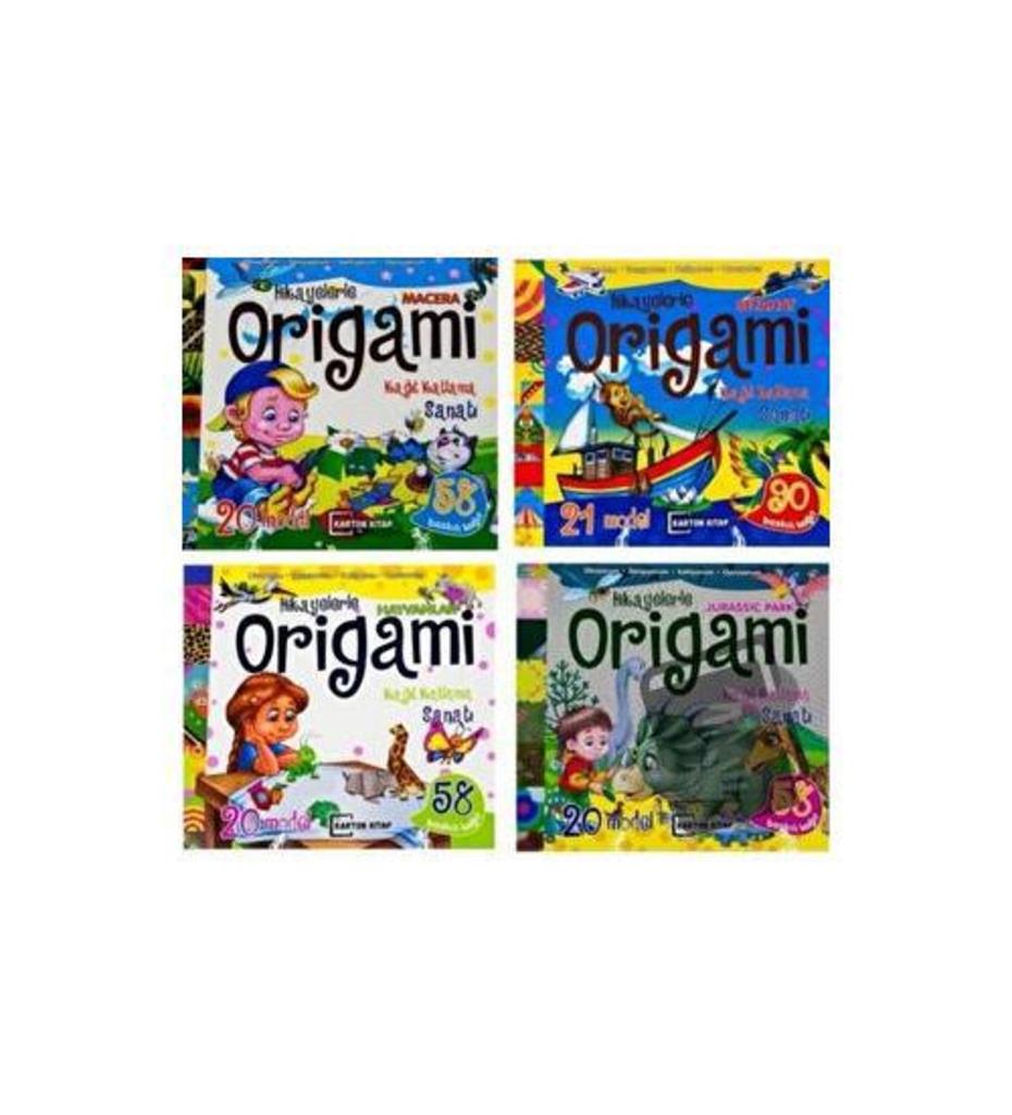 4E Origami Çocuklar İçin 4 Kitap-Set / Karton