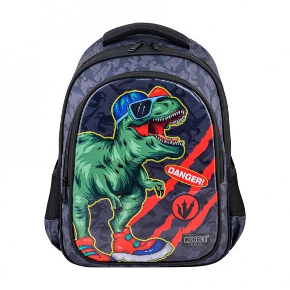 Muggle Okul Çantası Danger Dino Siyah Mu-9222