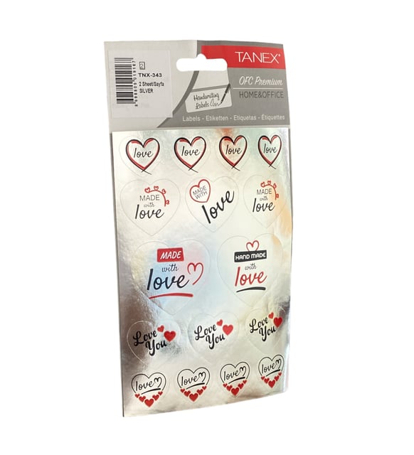 Tanex Sılver Kalp Etiketi-2 2 Ad.Tnx-342