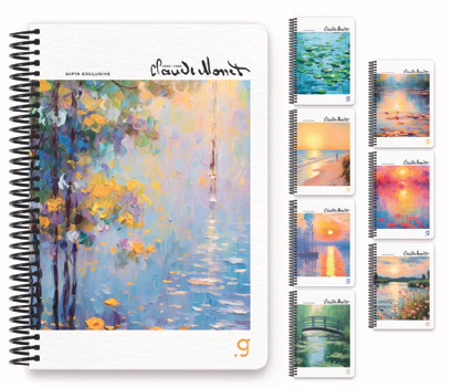 Gıpta Monet İp.Dkş.Sert Kapak Defter 17x24 96 YP Kareli