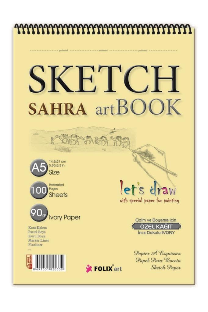 Sahra Bloknot Tutkallı Ivory Kağıt 17,3x24,5 90 GR