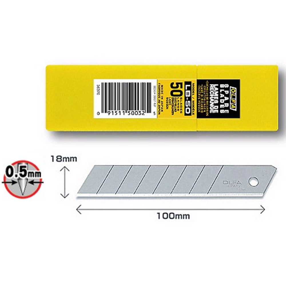 Olfa Maket Bıçağı Yedek Geniş LB-50-50-LI-PKT