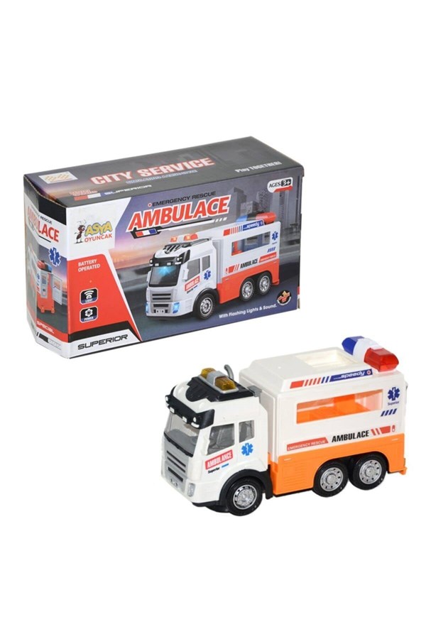 Ctoy Işıklı Ve Sesli Dönen Ambulans Kamyon 89-303A