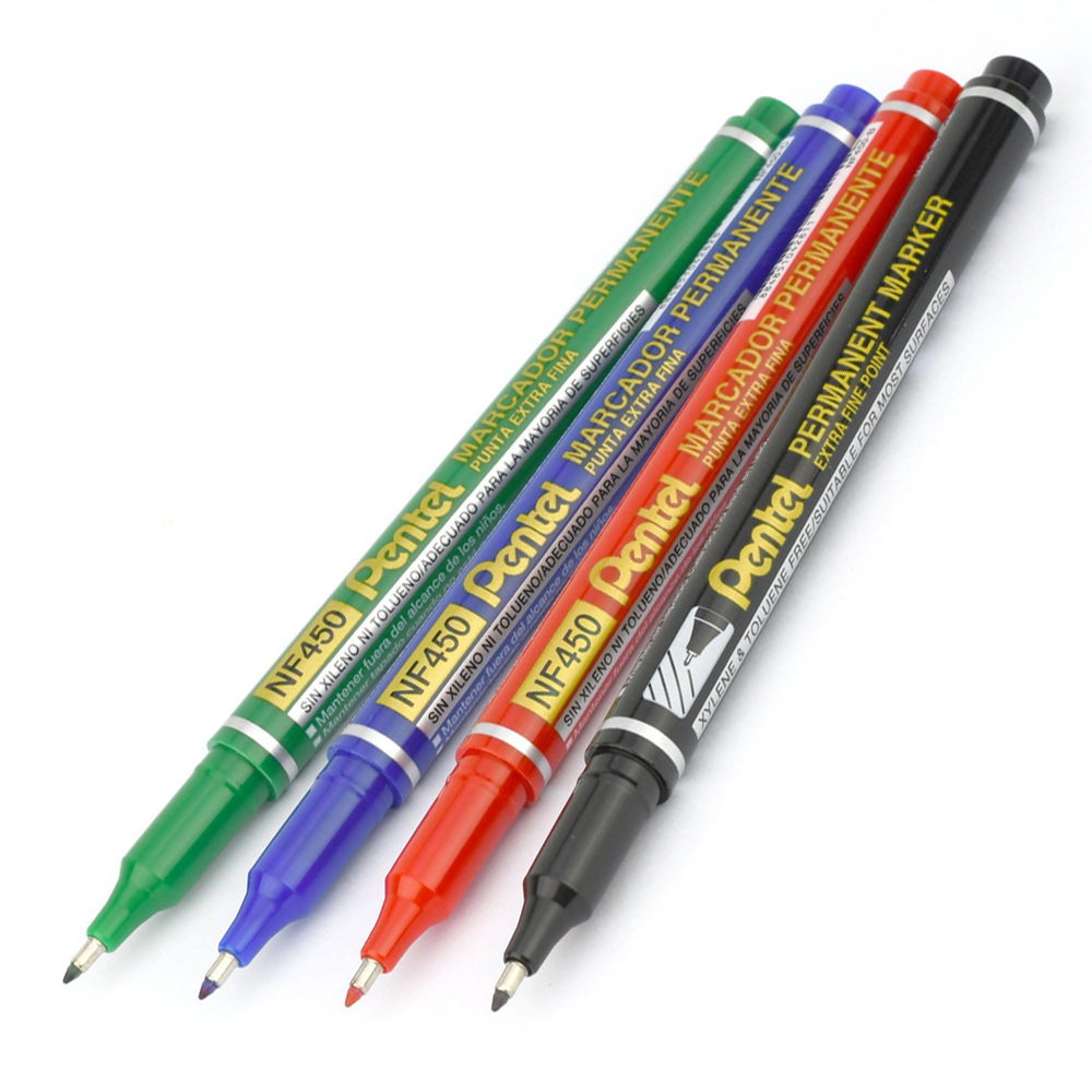 Pentel Marcador Permanent Markör-Ekstra İnce Uç Y NF450-B-12-LI-PKT
