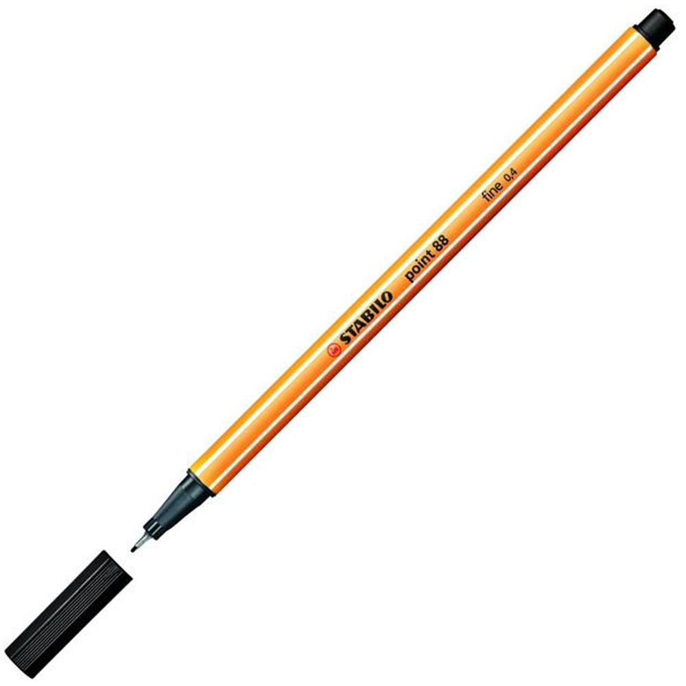 Stabilo Keçe Uçlu İnce Kalem ( 10 adet) 88 Point 0.4 MM Siyah 88/46