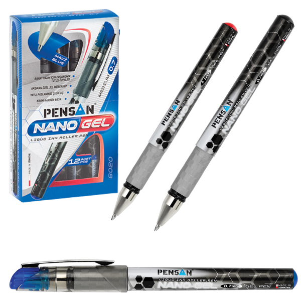 Pensan Roller Kalem Nano Jel 0.7 MM Mavi (12 li sadece kırmızı)