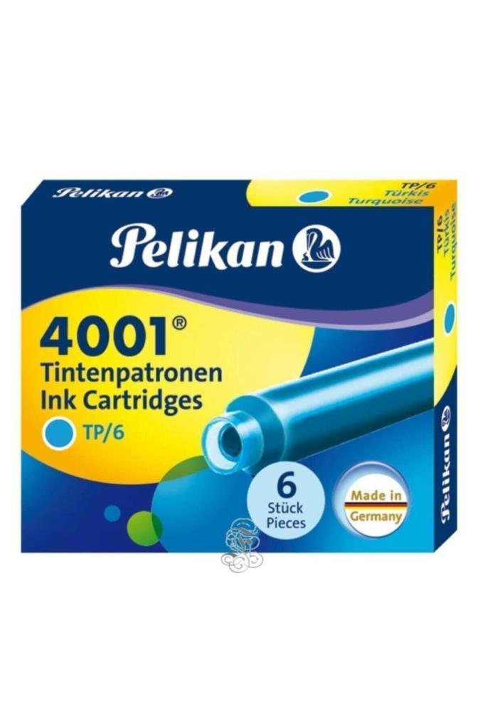Pelikan Dolma Kalem Kartuşu Küçük Turkuvaz 6 LI 4001