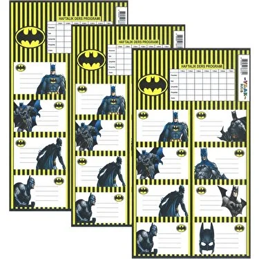 Keskin Color Ders Programlı Etiket Batman 3 Lü 220130-09