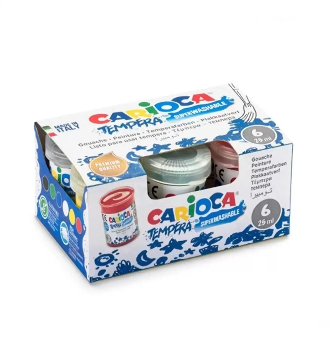 Carioca Sulu Boya Tempera Süper Yıkanabilir 6 Renk KO022