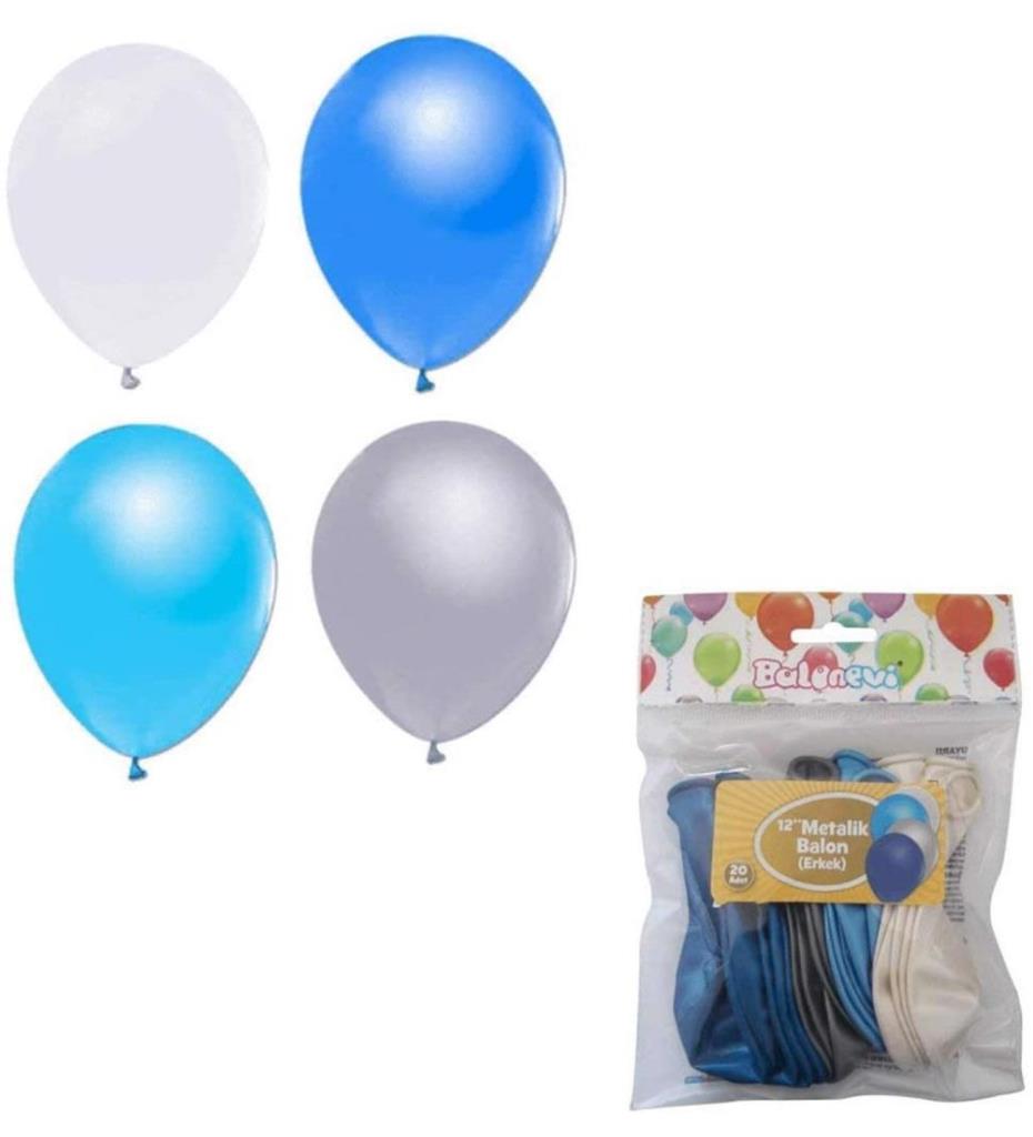 Balonevi Balon 12" Metalik Karışık 12 Li