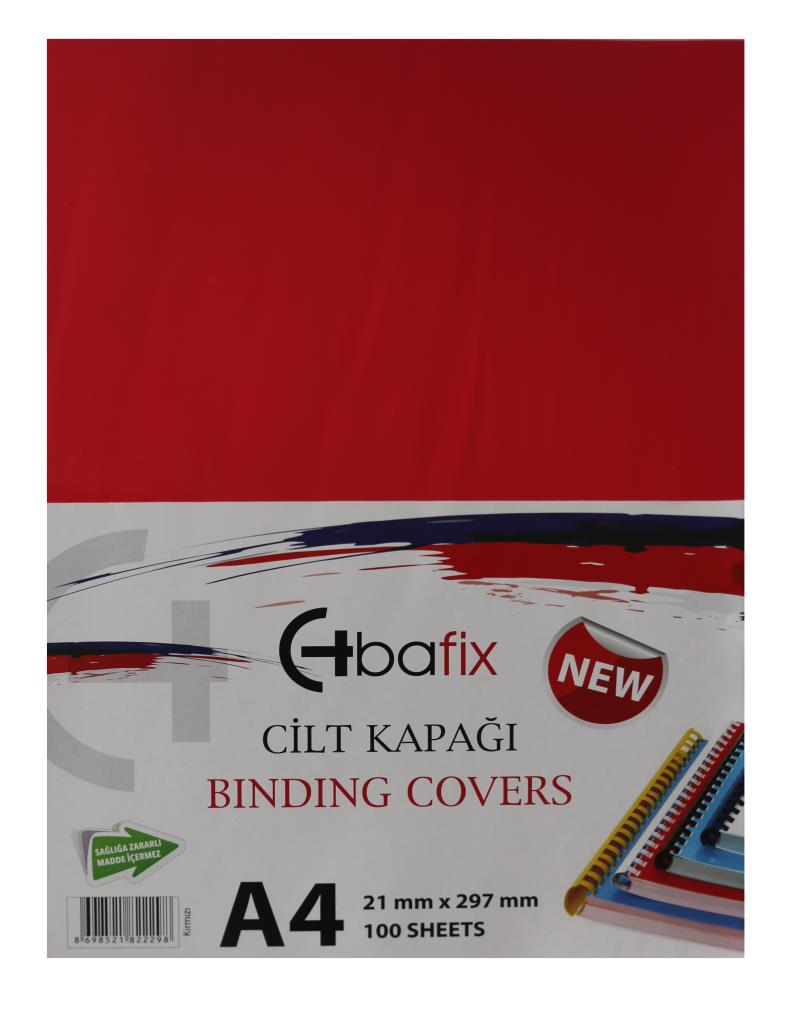 Bafix Cilt Kapağı Plastik Opak A4 160 MIC Kırmızı (100 lü)