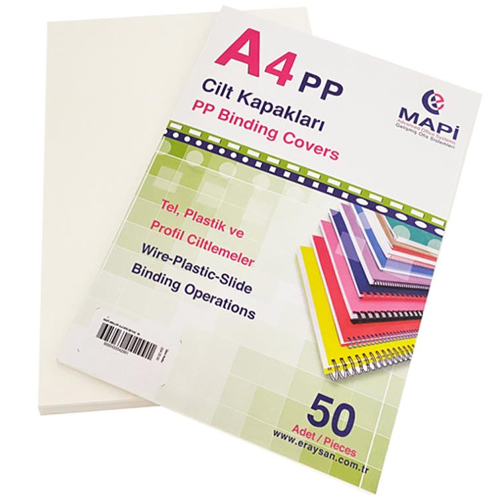 Mapi Cilt Kapağı Plastik Opak A4 450 MIC Şeffaf Buzlu 204 25 50-50-PKT
