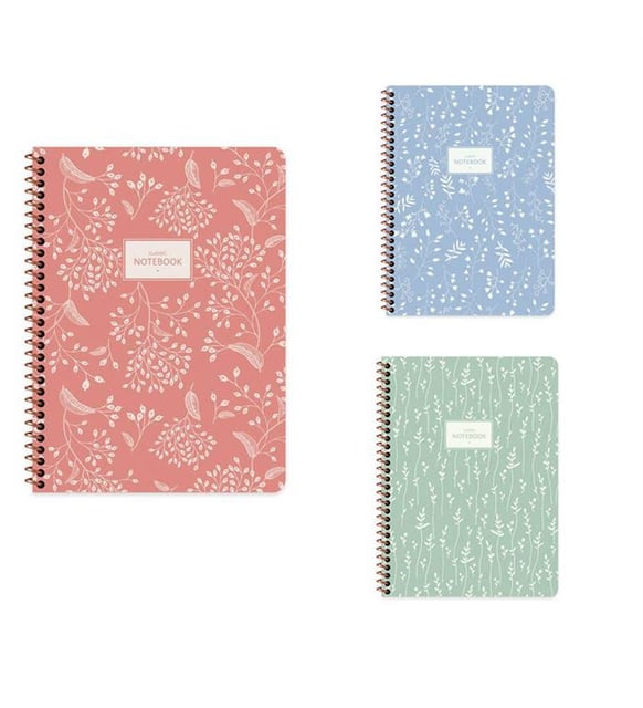 Keskin Color Defter Karton Kapak Spiralli Pastel Flora A6 80 YP Çiz. 384951-99