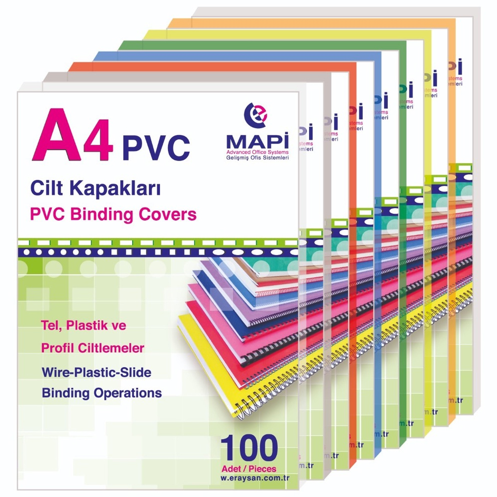 Mapi Cilt Kapağı Plastik Opak A4 160 MIC Yeşil 204 05 05-100-PKT