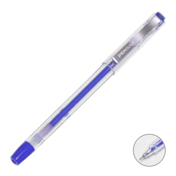 Pensan Tükenmez Kalem  (12 li)My-King Jel Metal Klips 0.5 MM Mavi 6405