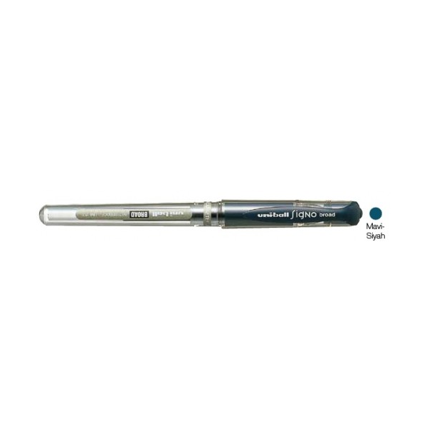 Uni-Ball Roller Kalem Signo Broad Jel Bilye Uç İmza Kalemi 1.0 MM Mavi Siyah UM-153 (12 adet)