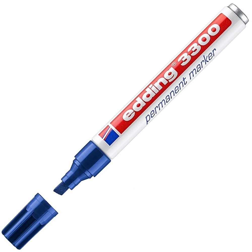 Edding Markör Permanent Kesik Uçlu 1-5 MM Mavi 3300 (10 lu paket)