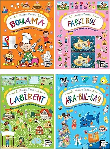 4E Macera Zaman Labirent Farkı Bul Boyama Arabul 4 Kitap