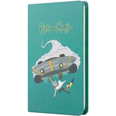 Mabbels Sert Kapak Lastikli Mini Defter Rick And Morty Turkuaz 80 YP 9x14 DFT-388364