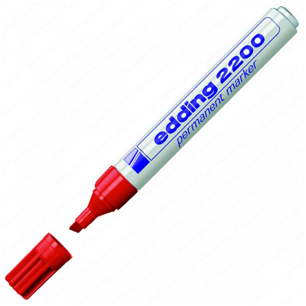 Edding Markör Permanent Kesik Uçlu 1-5 MM Kırmızı 2200 ( 10 adet )