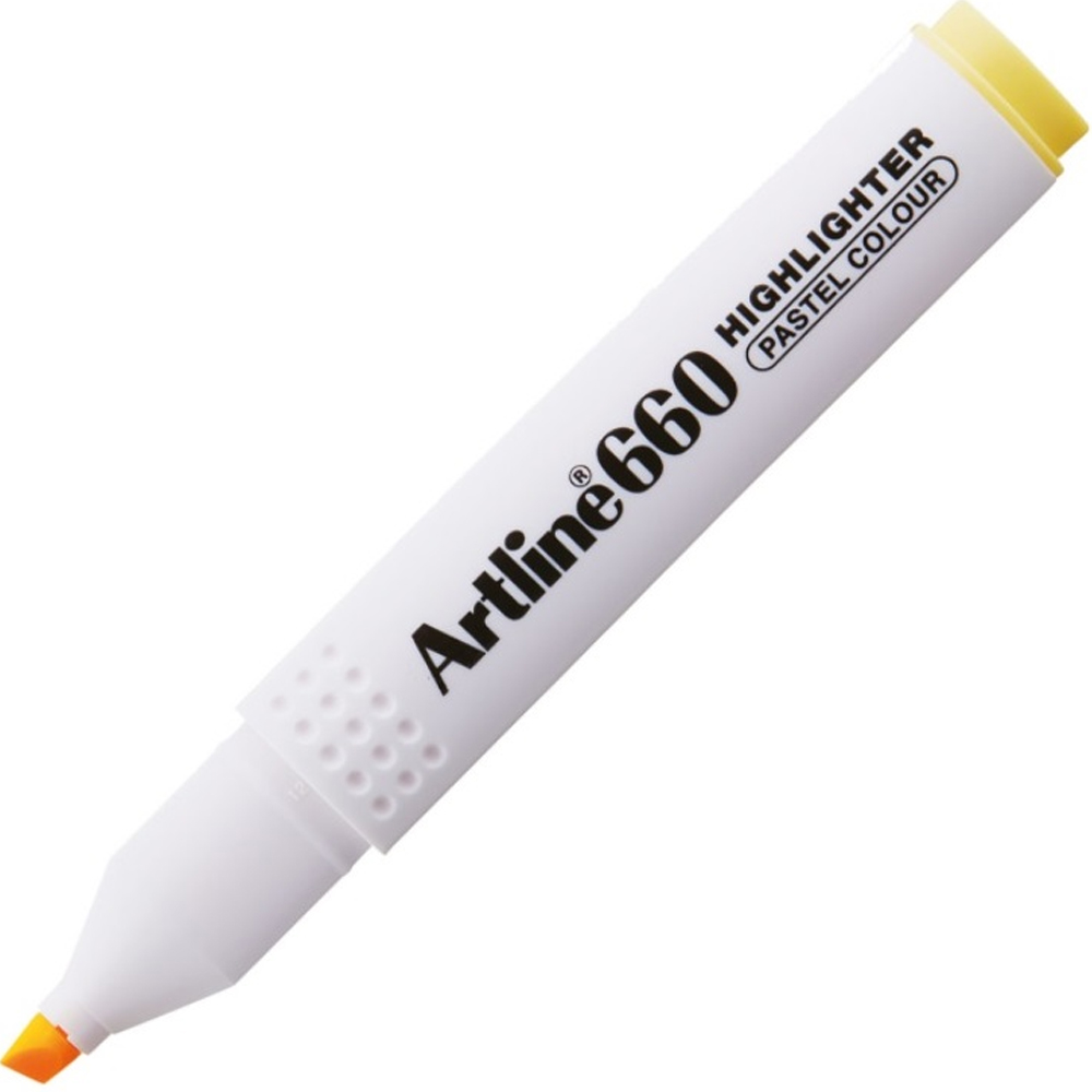 Artline Fosforlu Kalem Kesik Uç 1,0-4,0 MM Pastel Sarı 660--12 Lİ