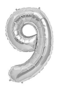 Nedi Balon Folyo  İnç Rakam Gümüş 9 (Şişirilmemiş ) 100 cm