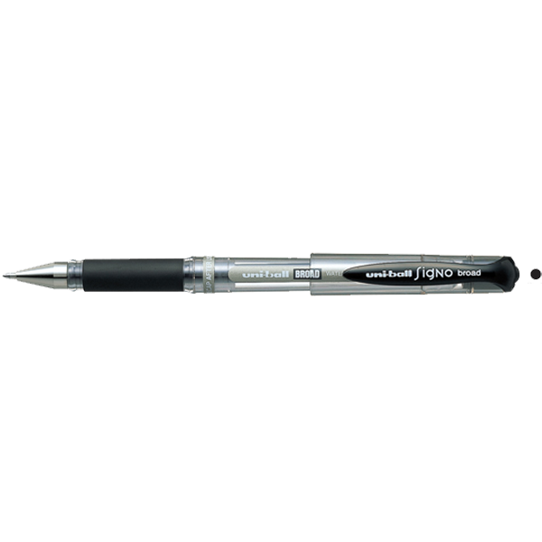 Uni-Ball Roller Kalem ( 12 adet )  Signo Broad Jel Bilye Uç İmza Kalemi 1.0 MM Siyah UM-153