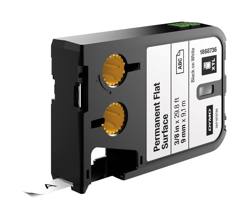 Dymo XTL Sabit Polyester Düz Yüzey 9 MM x 9,1 M Beyaz/Siyah 1868736