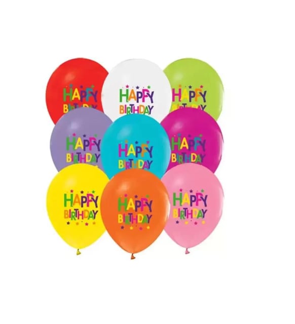 Balonevi Balon 4+0 Superstar Bırthday Baskılı Pastel 100 Lü