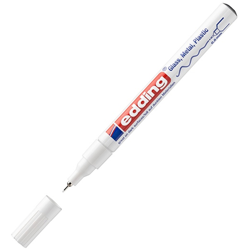 Edding Markör Boya Dekor 0.8 MM Yuvarlak Uçlu Beyaz 780 (10 adet)