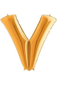 Nedi Balon Folyo  Harf Altın V 02145 (Şişirilmemiş ) 100 cm