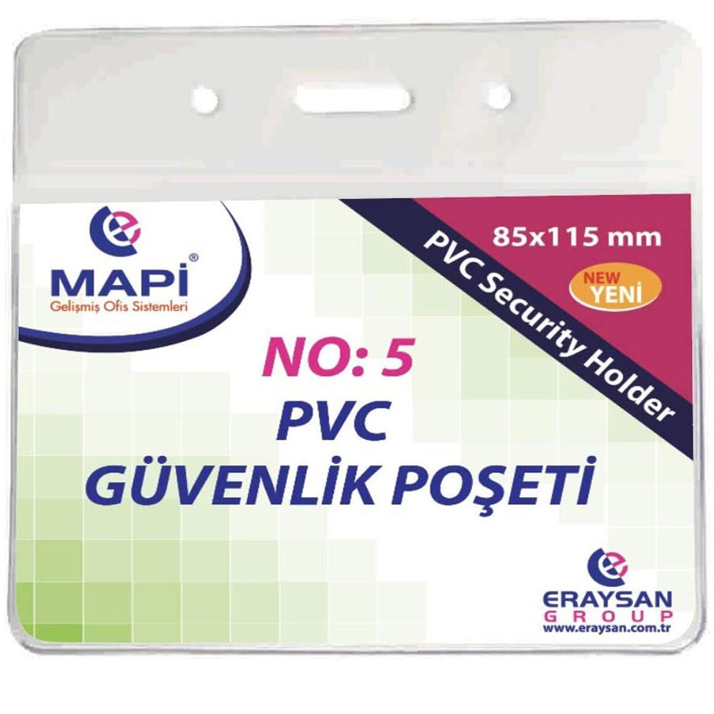 Mapi Kart Poşeti Yatay Güvenlik 85x115 MM Şeffaf (100 lü)